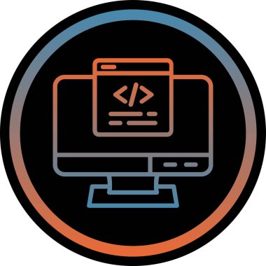 Bilgisayar. Web simgesi basit illüstrasyon