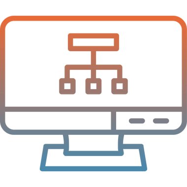 ağ bağlantısı renk çizgisi vektörü simgesi