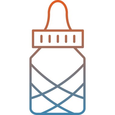 Şişe simgesi. Web için şişe vektör simgelerinin özet çizimi