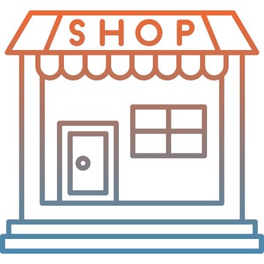 Dükkan. Web simgesi basit illüstrasyon