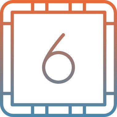 6 numaralı simge, vektör illüstrasyonu