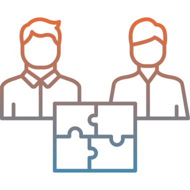 iki renk bulmaca vektörü simgesi