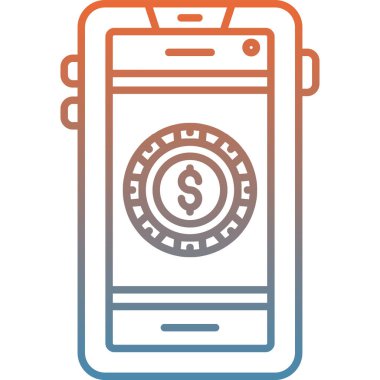 mobil bankacılık simgesi vektörü ağ için beyaz arkaplanda izole edildi