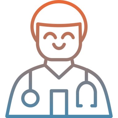 Doktor. Web simgesi basit illüstrasyon