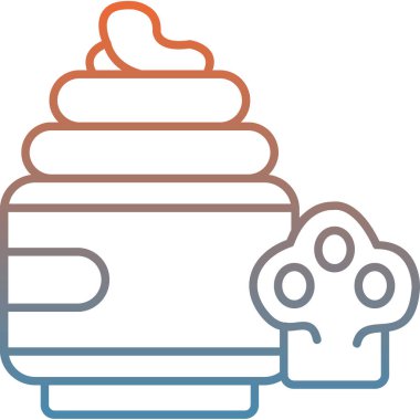 ana hatlarıyla yiyecek kremi ikonu