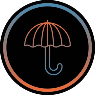 yağmur şemsiyesi simgesi, vektör illüstrasyonu