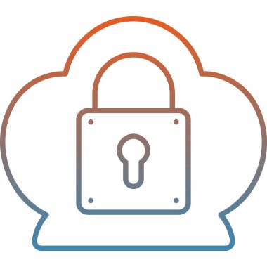 Bulut kilit simge vektör çizim