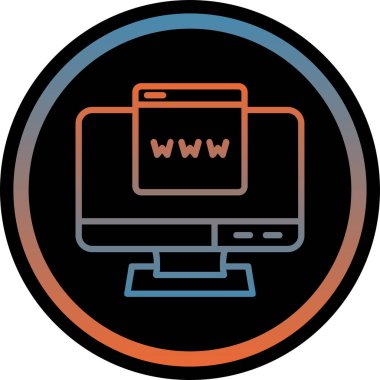 İnternet konseptinin web simgesi, vektör illüstrasyonu