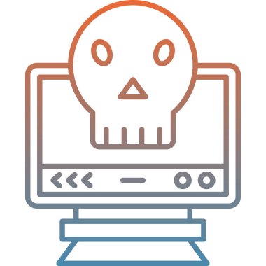 Cadılar Bayramı kafatası simge vektör çizim