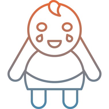 Atkısı olan şirin bir bebeğin vektör simgesi