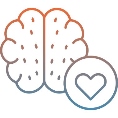 beyin ikonu vektör illüstrasyonu