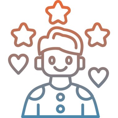 Aşk simgesi olan insanın vektör illüstrasyonu