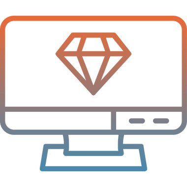 Bilgisayar. Web simgesi basit illüstrasyon