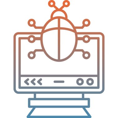 Bilgisayar simgesi. Basit çizgi resimlemesi