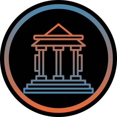 Banka. Web simgesi basit illüstrasyon