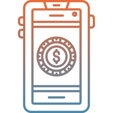 mobil bankacılık simgesi vektörü beyaz arkaplan üzerinde izole, mobil şeffaf işaret