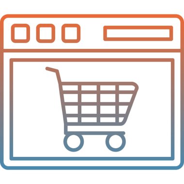 Çevrimiçi sepet alışverişi simgesi