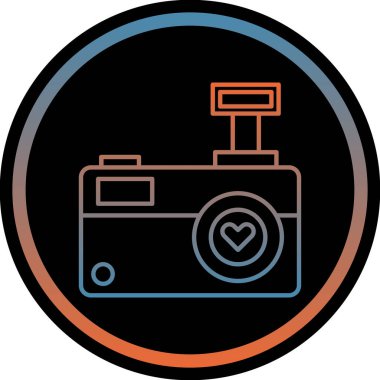 Bir kamera simgesinin vektör illüstrasyonu