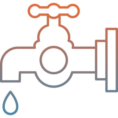 Musluk suyu simgesi düz stil