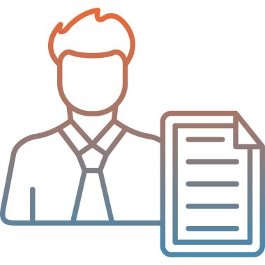 belgeye sahip iş adamı, basit simge