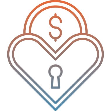 anahtar simge vektör illüstrasyonlu kalp