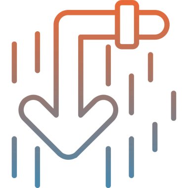 Ok simgesi ile kalbi tutan basit bir vektör çizimi