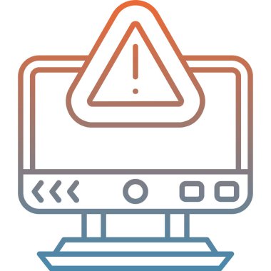 Ünlem işaretli dizüstü bilgisayar ve uyarı işareti vektör illüstrasyon tasarımı