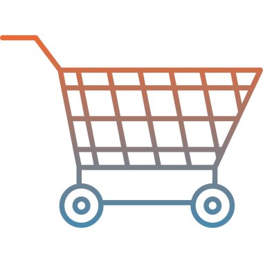 Alışveriş arabası ikon vektör illüstrasyonu