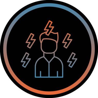 Yıldırımlı bir adamın vektör çizimi