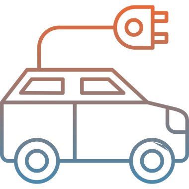 Elektrikli araba vektör simgesi. düz tasarım illüstrasyon.