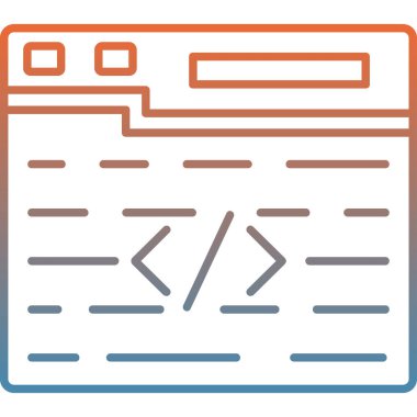 Kodlama geliştirme simgesi doldurulmuş ana hatlar biçiminde kodlama