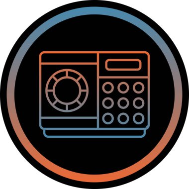 Modern b 'nin vektör illüstrasyonu radyo simgesinden yoksundur