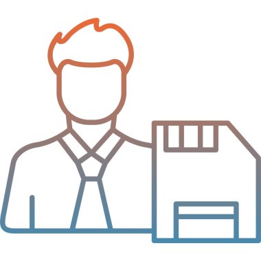 Müdür bey. Web simgesi basit illüstrasyon