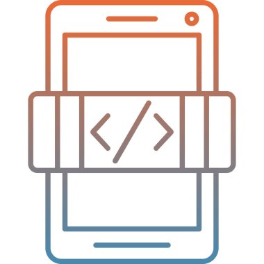 mobil geliştirme vektör çizgisi renk simgesi