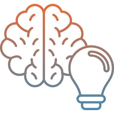 Beyin simgesi, modern vektör çizimi