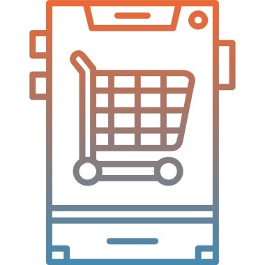 Alışveriş arabası simgesi, vektör illüstrasyonu