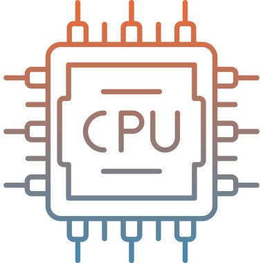 Cpu Cpu simgesi, modern tasarım illüstrasyonu