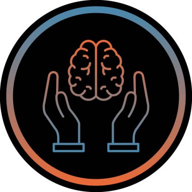 beyin ikonu vektör illüstrasyonu