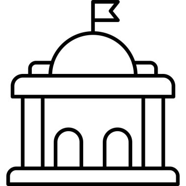 Bina. Web simgesi basit illüstrasyon