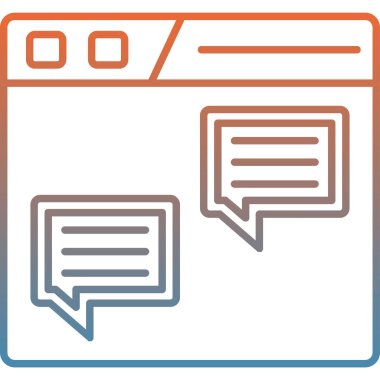 Doldurulmuş ana hatlar biçiminde sohbet ileti simgesi