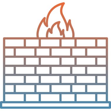 Güvenlik duvarı simgesi. web tasarımı için yakacak odun vektör simgesi özeti