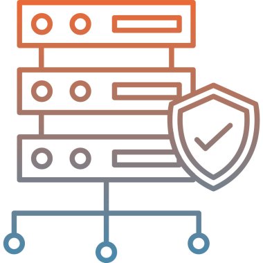 veri koruma sunucu vektör illüstrasyonu