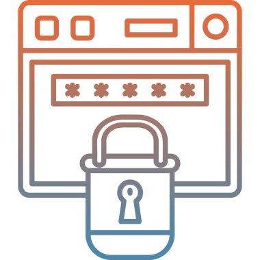 Güvenli asma kilit simgesi tam taslak biçimi