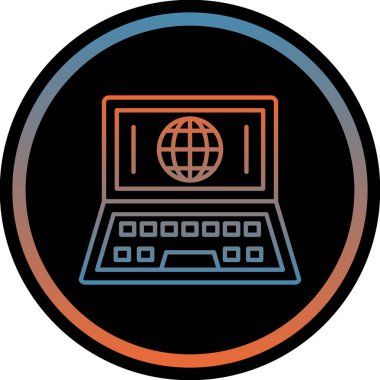 Dizüstü bilgisayar simgesi vektör çizimi