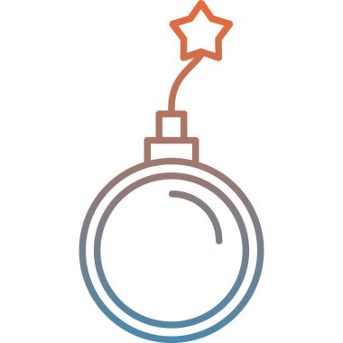 Yıldız ikonu vektör illüstrasyon tasarımlı noel topu