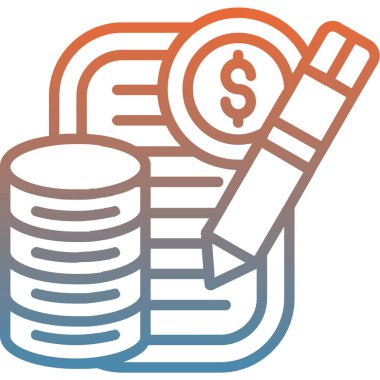 Dolar sikkeleri beyaz arka planda izole edilmiş taslak biçiminde simgeleşir. para sembolü vektör illüstrasyonu.