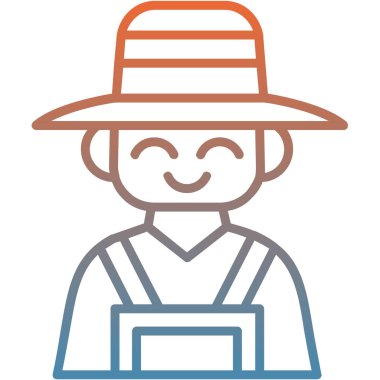 Çiftçi adam simgesi, taslak biçimi