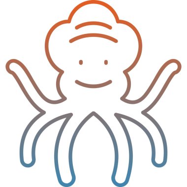 Ahtapot. Web simgesi basit illüstrasyon