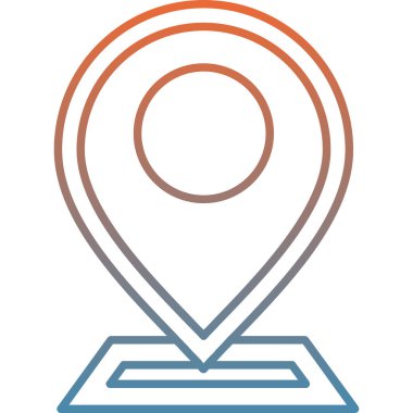 gps konum pin simgesi doldurulmuş dış hat biçimi