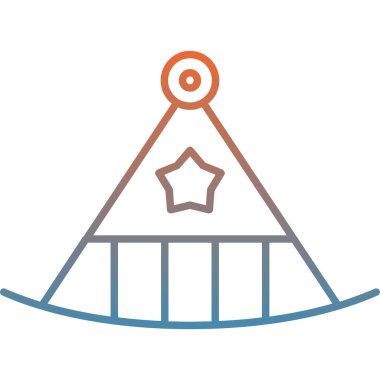 kamp çadırı simgesi, ince çizgi ve dış hat, doğrusal vektör web tasarım işareti, beyaz arkaplan ile ana hat vektör sembolü, beyaz arkaplan üzerinde çizgi